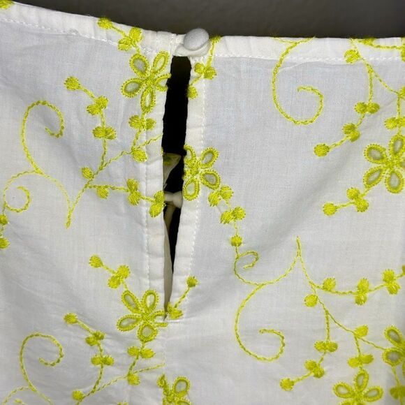 ASYOU Ruched Bust Cup Detail Cami Dress in Lime Eyelet - Picture 11 of 12